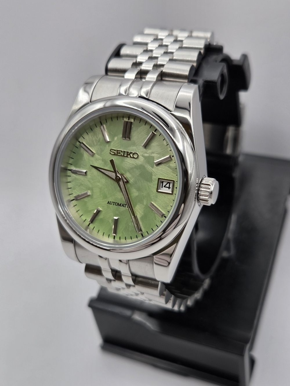 New Seiko Mod 36mm Automatic Watch Green Shonbun Style Textured Dial